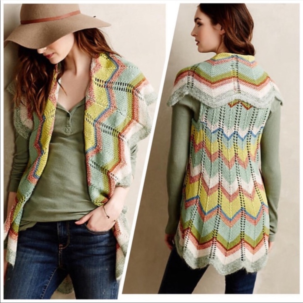 Anthropologie Rosie Neira Chevron Sweater